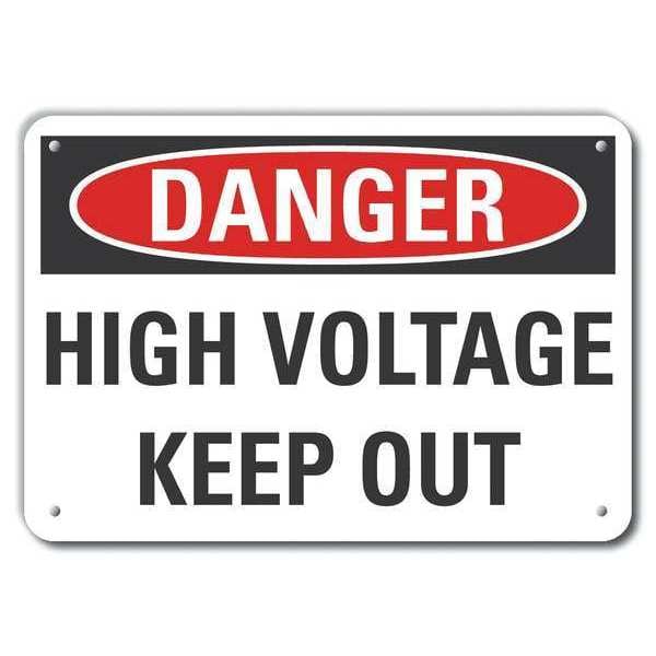 Lyle Aluminum High Voltage Danger Sign, 7 in Height, 10 in Width, Aluminum, Vertical Rectangle, English - LCU4-0441-NA_10X7