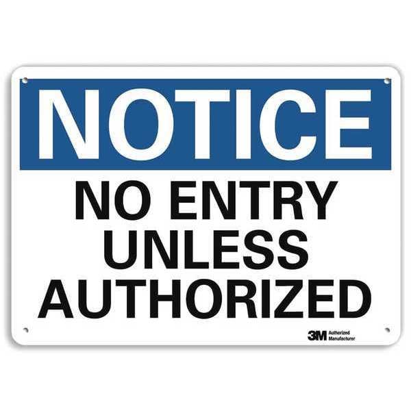 Lyle Notice Sign, 10 in H, 14 in W, Aluminum, Horizontal Rectangle, English, U5-1368-RA_14X10 - U5-1368-RA_14X10