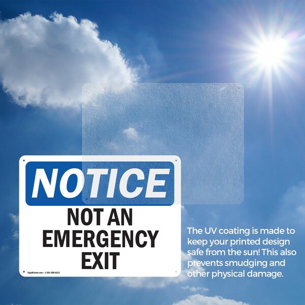 Signmission Exit Sign, Aluminum, 14 in W, 10 in H, Not An Emergency Exit - OS-2PACK-NS-A-1014-L-15136