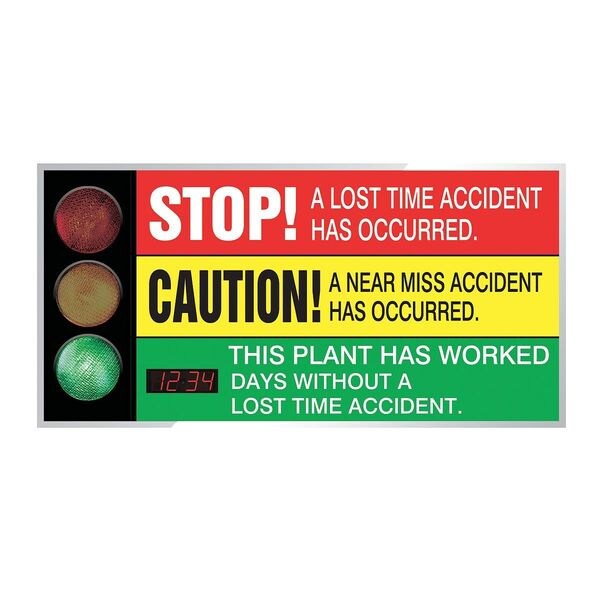 Accuform Electronic Safety Scoreboard, 36 in H x, 72 in W, Aluminum/Plastic - SCT801
