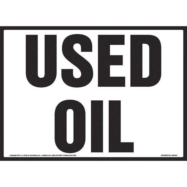 Jj Keller Used Oil Sign, 8001148 - 8001148