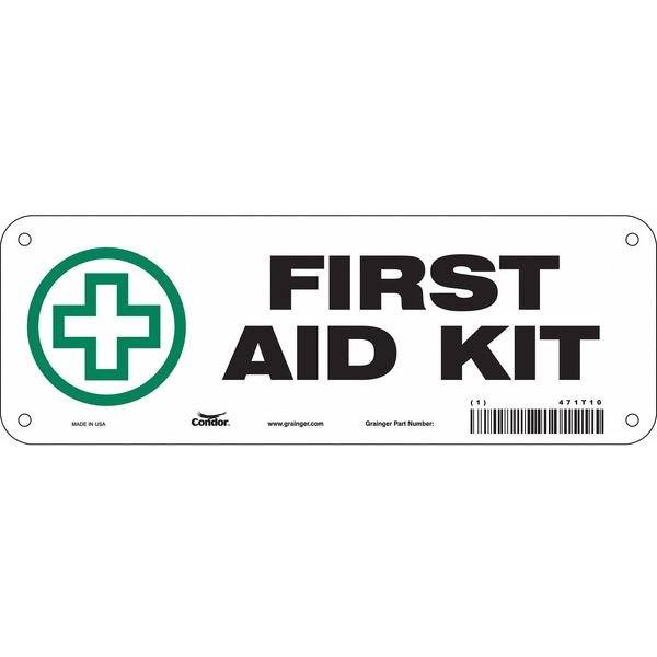 Condor First Aid Kit, 10 in W x 3 1/2 in H, Vertical Rectangle, Vinyl, 471T10 - 471T10