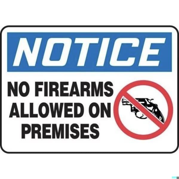 Accuform OSHA NOTICE SAFETY SIGN NO FIREARMS MACC803VS - MACC803VS