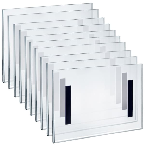 Azar Displays 11"W x 8.5"H Sign Holder w/ Magnetic Strips, 10-Pack - 129922