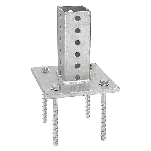 Tapco Anchor for Square Post, Square, , Galvanized steel Silver, Galvanized, 6 in L, 6" D - 034-00140SM
