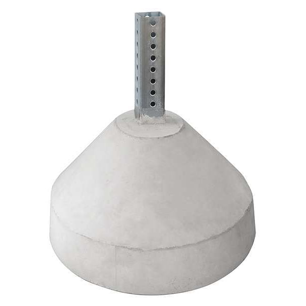 Tapco Concrete Base with Square Post Sleeve, Square, , Concrete, Steel Silver, Galvanized, 20" L - 105863