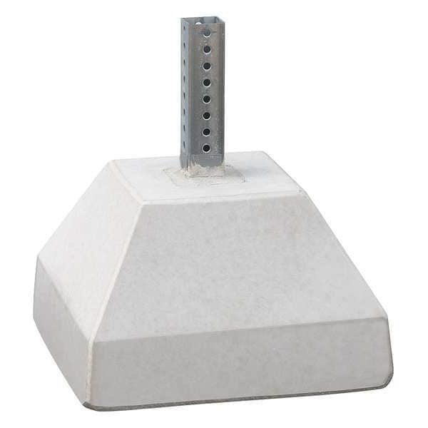 Tapco Concrete Base with Square Post Sleeve, Square, , Concrete, Steel Silver, Galvanized, 20" L, 18" D - 373-00919