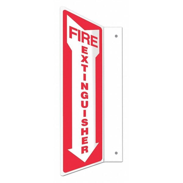 Condor High Visibility Safety Sign, 12 in Height, 4 in Width, PETG, L-Shape Projection, English - 480X42
