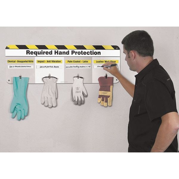 Accuform The Glove Board Kit, 12 in Height, 36 in Width, Galvanized Steel, Rectangle, English - PPL404
