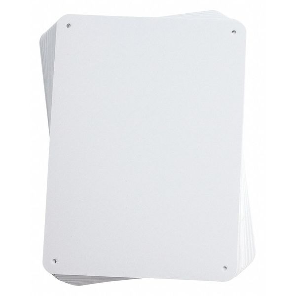 Brady Blank Sign, 10-1/4" W, 7-5/8" H, No Text, Plastic, White - 13623
