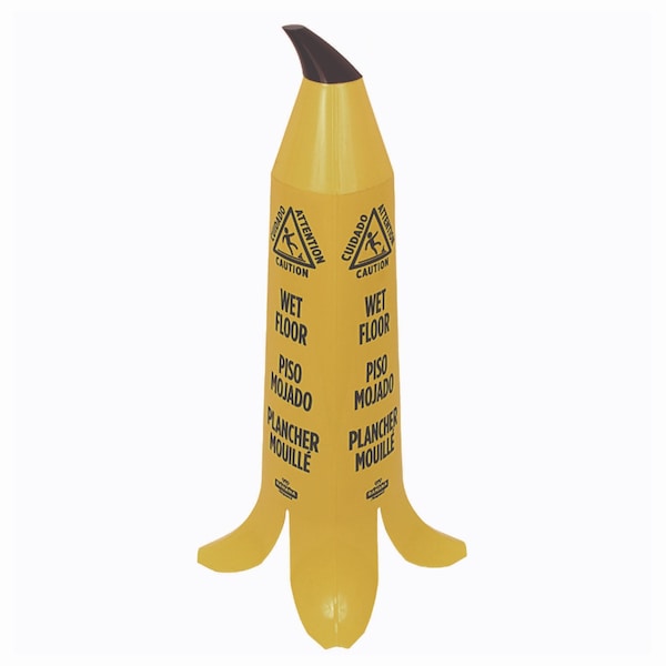 Impact Products Banana Cone Wet Floor Cone, CAUTION WET FLOOR, Trilingual, English/Spanish/French, 3 ft., Yellow - B1101