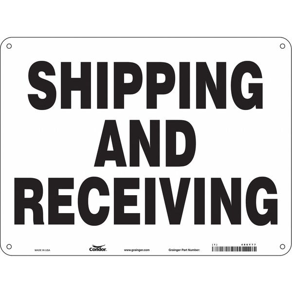 Condor SHIPPING AND RECEIVING, 24 in W x 18 in H, Horizontal Rectangle, Polyethylene, 486Y77 - 486Y77