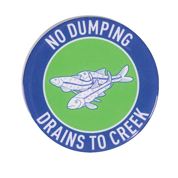 Pig Storm Drain Marker, Drains to Creek, 10PK - SGN8200-889