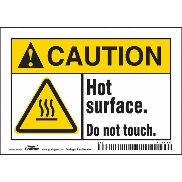 Condor Danger Sign, 3 1/2 in H, 5 in W, Vinyl, Horizontal Rectangle, English, 474Y39 - 474Y39