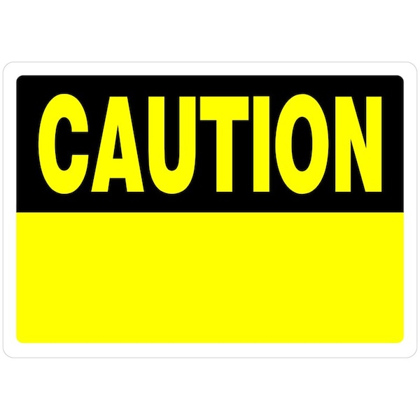 Hillman Caution, 10 in W x 0.1 in H, Aluminum - 842066