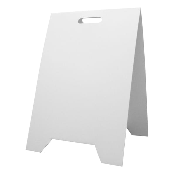 Visual Workplace A Frame Sign, Corrugate, 12"x18", White - 15-1904-AF1218-601