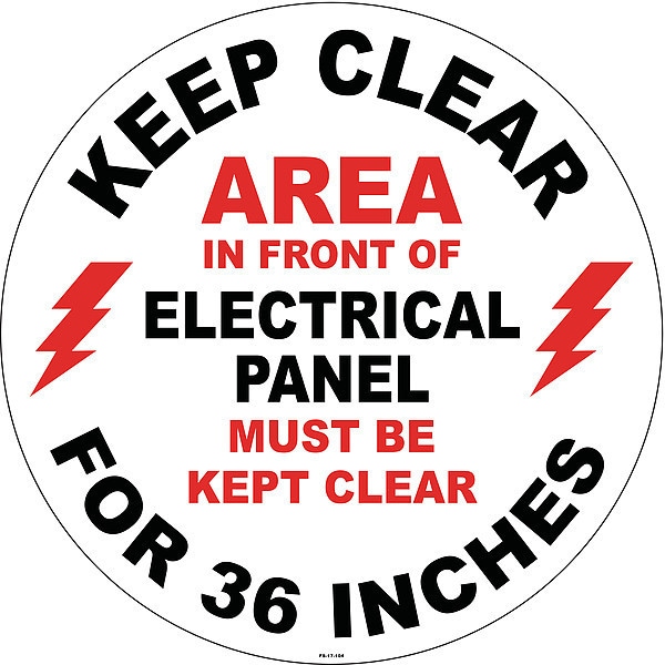 Stranco Floor Sign, 17 in H, 17 in W, Vinyl, Circle, English, FS-17-104 - FS-17-104