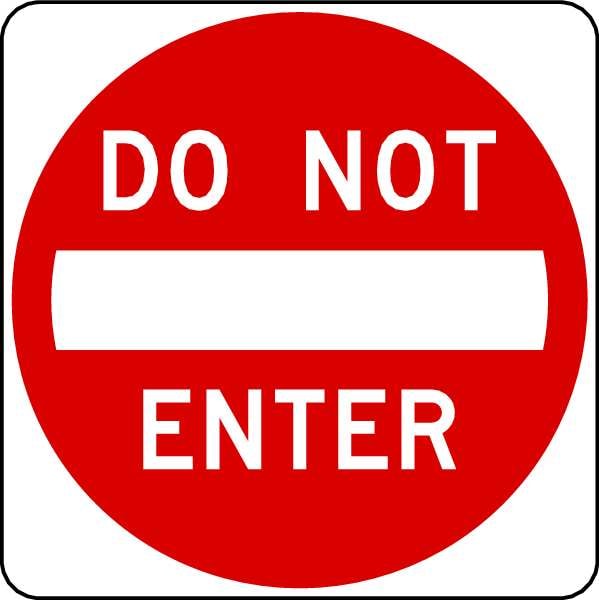 Lyle Do Not Enter Traffic Sign, 12 in H, 12 in W, Aluminum, Square, English, R5-1-12HA - R5-1-12HA
