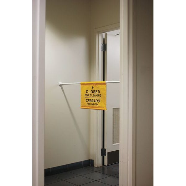 Tough Guy Door Barricade Sign, Steel, 42 in Height, 76 ft. Length, Yellow - 2LEB6