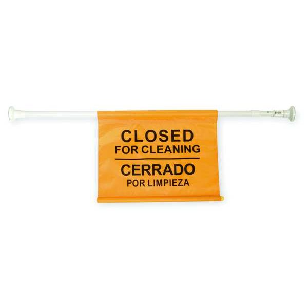 Tough Guy Door Barricade Sign, Steel, 42 in Height, 76 ft. Length, Yellow - 2LEB6