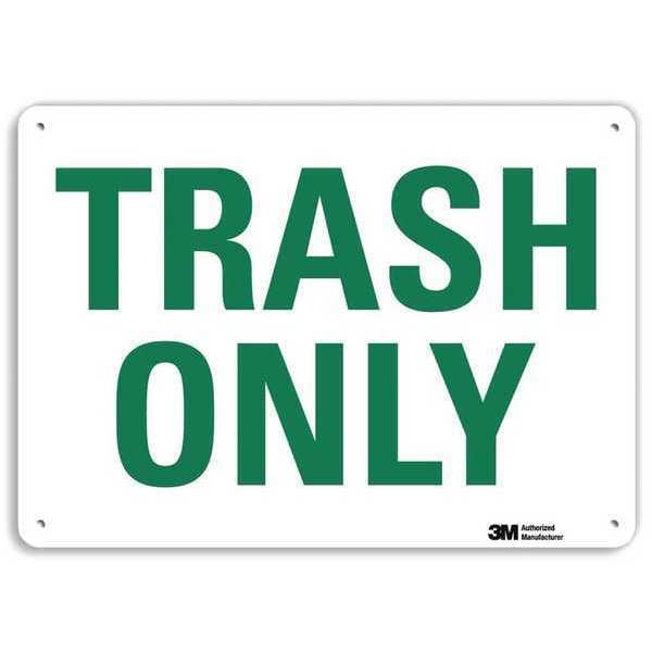 Lyle Trash Only, 10 in W x 7 in H, Vertical Rectangle, Plastic, U1-1031-NP_10X7 - U1-1031-NP_10X7