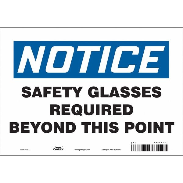 Condor Safety Sign, 7 in Height, 10 in Width, Vinyl, Vertical Rectangle, English, 466Z31 - 466Z31