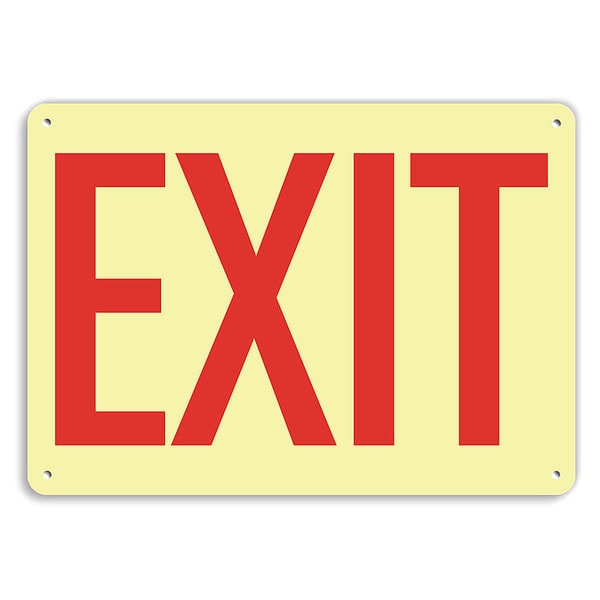 Lyle Exit Sign, Recycled Aluminum, 14" W, 10" H, Exit, White - U1-1008-GA_14X10