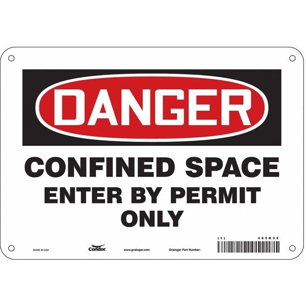 Condor Safety Sign, 7 in Height, 10 in Width, Aluminum, Vertical Rectangle, English, 465K32 - 465K32