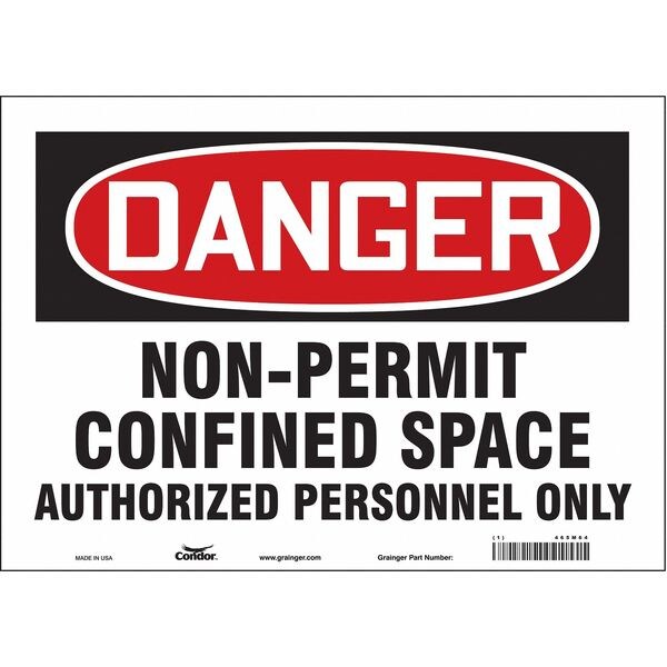 Condor Safety Sign, 10 in Height, 14 in Width, Vinyl, Horizontal Rectangle, English, 465M64 - 465M64