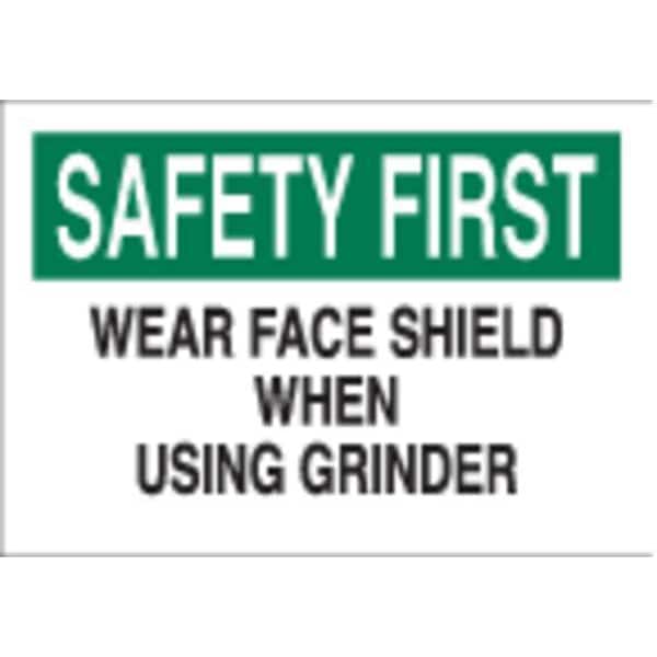 Brady Personal Protection Sign, 10 in Height, 14 in Width, Aluminum, Rectangle, English - 43158