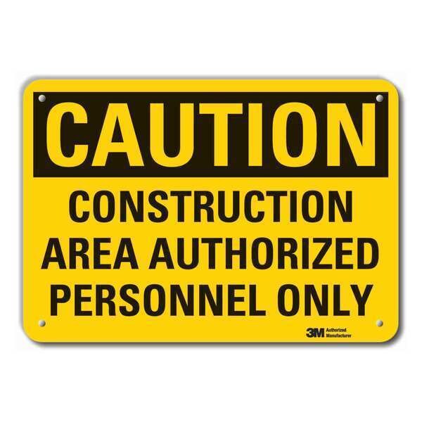 Lyle Reflective  Construction Area Caution Sign, 7 in Height, 10 in Width, Aluminum, Vertical Rectangle - LCU3-0392-RA_10X7