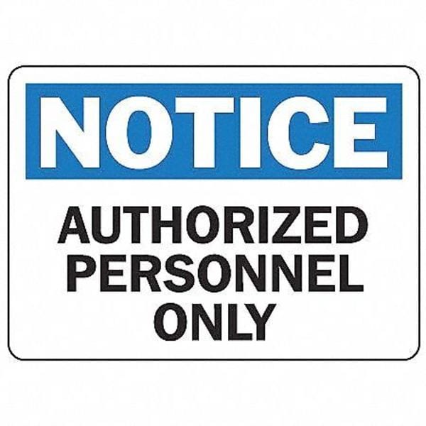 Accuform Notice Sign, 7 in H, 10 in W, Plastic, Rectangle, English, MADC800VP - MADC800VP