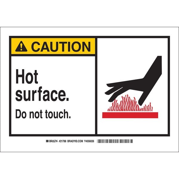 Brady Caution Sign, 3 1/2 in H, 5 in W, Polyester, Rectangle, English, 83916 - 83916