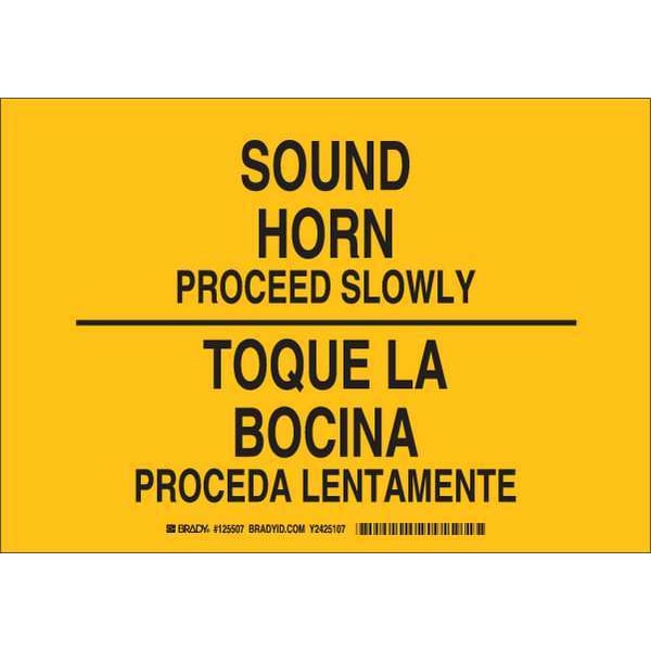 Brady Bilingual Safety Sign, 10" H, 14" W, Polyester, Rectangle, English, Spanish, 125510 - 125510