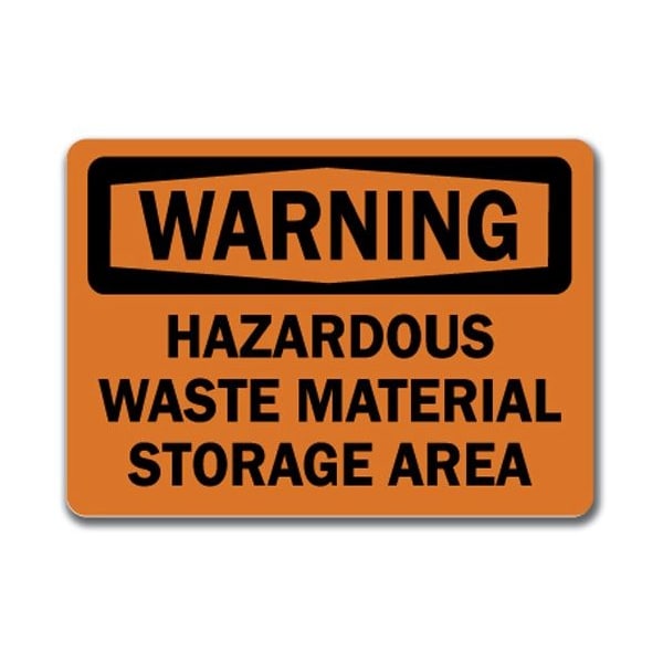 Signmission Safety Sign, 14 in Height, Plastic, Hazardous Waste Material Storage Area - WS-HAZARDOUS WASTE MATERIAL STORAGE AREA
