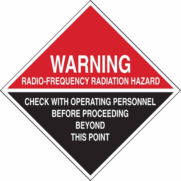 Brady Radiation & Laser Sign, 18 in H x 18 in W, Plastic, Diamond - 129343