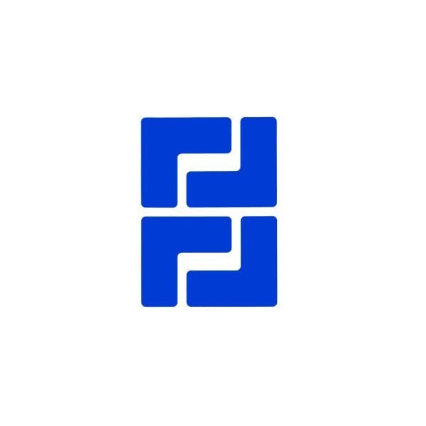 Brady Brady 104432 ToughStripe Floor Corner Marks, 2" W, 20/Pack, Blue - 104432