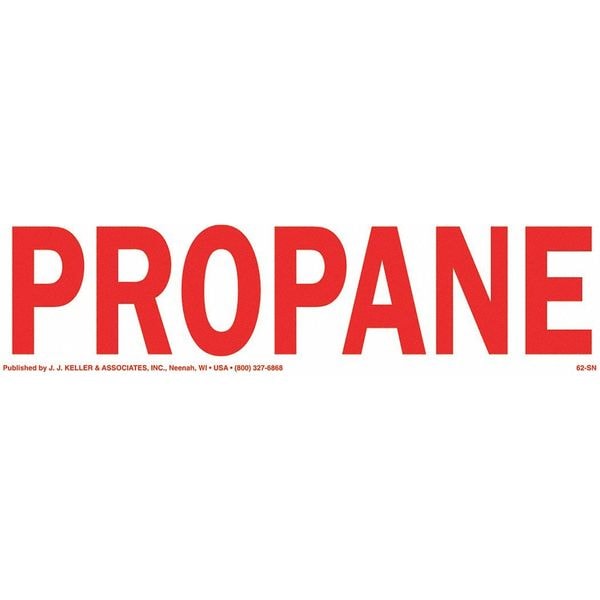 Jj Keller Hazmat Sign, Propane, Vinyl, 10" x 3" - 1421