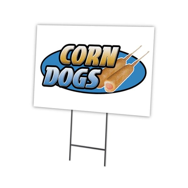 Signmission Corn Dogs Yard Sign & Stake outdoor plastic coroplast window, C-1824 Corn Dogs - C-1824 CORN DOGS