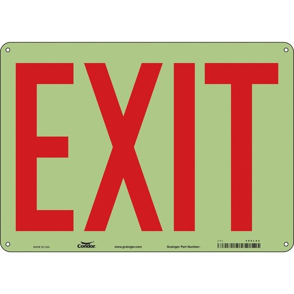 Condor Exit Sign, Plastic, 14" W, 10" H, Exit, White - 480L84