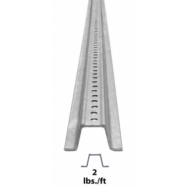 Tapco Sign Post, U-Channel, , Steel Galvanized, Hot Dipped, 8 ft. L, 1-15/32" D - 054-00015
