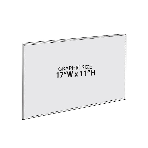 Azar Displays Clear Acrylic Magnet Back Sign Holder Frames 17" W x 11" H - Horizontal / Landscape, 10-Pack - 129937