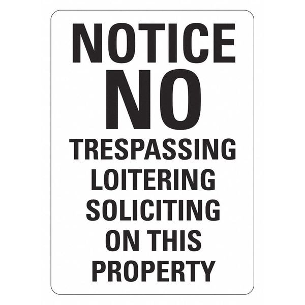 Lyle No Trespassing Sign, 14 in Height, 10 in Width, Aluminum, Vertical Rectangle, English - LCU1-0159-RA_10X14