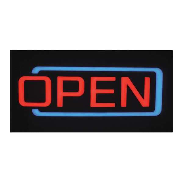 Cm Global LED Open Sign, Red/Blue, 2 13/64 in W, 7 51/64 in H - AC-01-RC