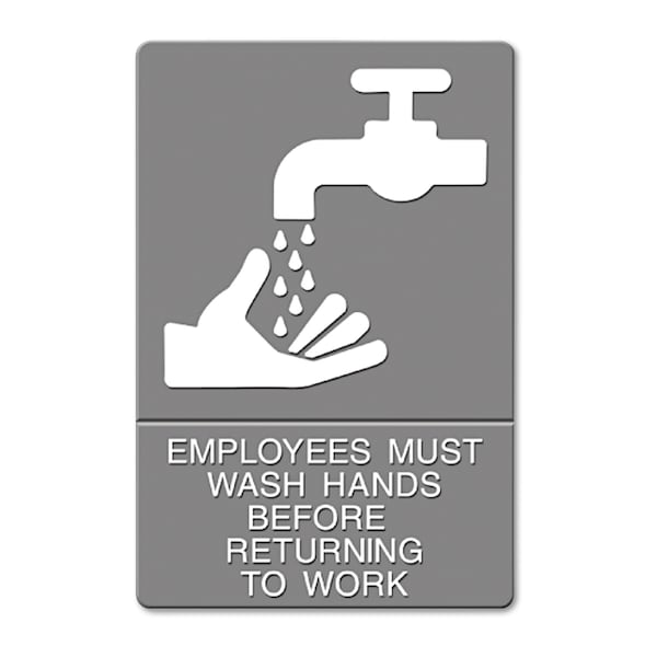 Headline Sign Employees Must Wash Hands Before Returning to Work, 6" W x 9" H - 4726