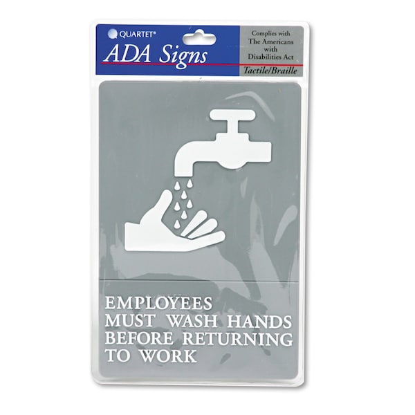 Headline Sign Employees Must Wash Hands Before Returning to Work, 6" W x 9" H - 4726