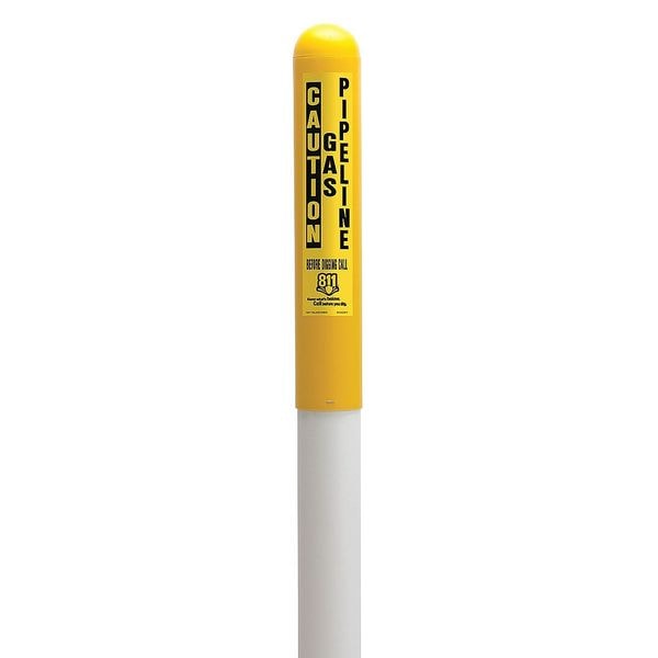 Tapco Utility Dome Marker, Round, , Thermoplastic Polymer Yellow/White, 66" L - 113778B