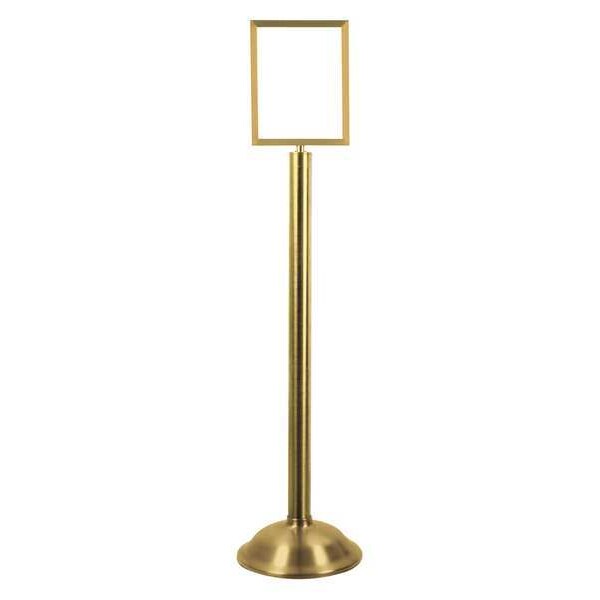 Zoro Select Sign Holder, 8-1/2In x 11In Frame, Brass - 1310T-2P-8511HD-V