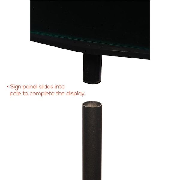 Deflecto Magnetic Sign Stand, Dual Sided, 13"x13"x56", BK - DEF692056