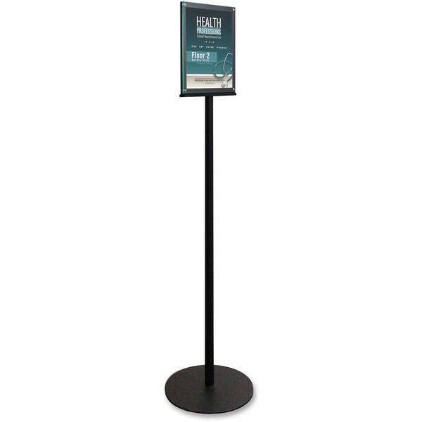 Deflecto Magnetic Sign Stand, Dual Sided, 13"x13"x56", BK - DEF692056